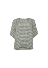 KAFFE CURVE CHILDA AMI BLUSE GRØN GRAFIK