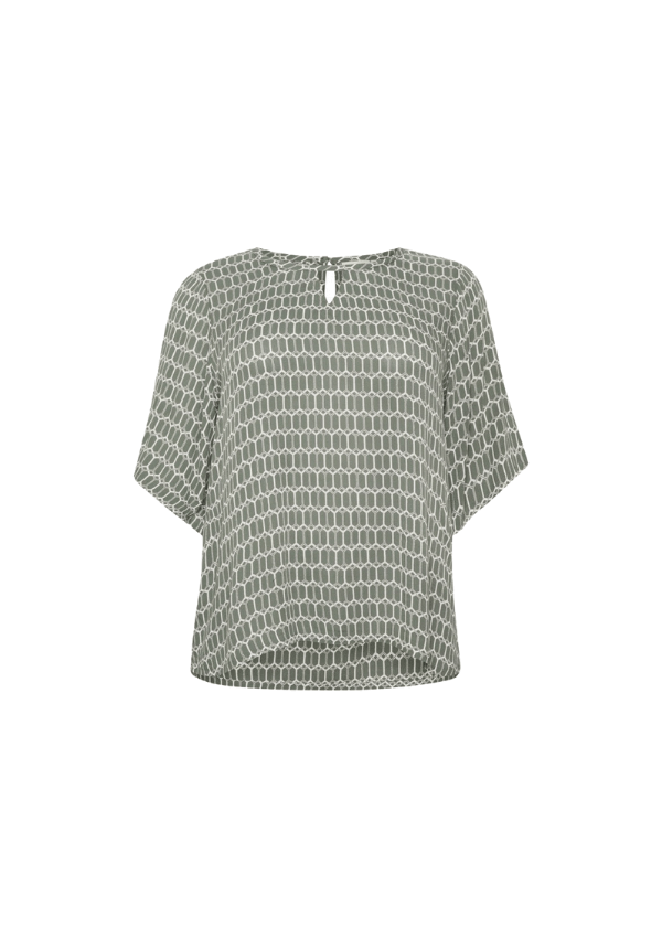 KAFFE CURVE CHILDA AMI BLUSE GRØN GRAFIK