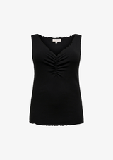 ONLY CARMAKOMA RUFFLE LIFE TOP BLACK