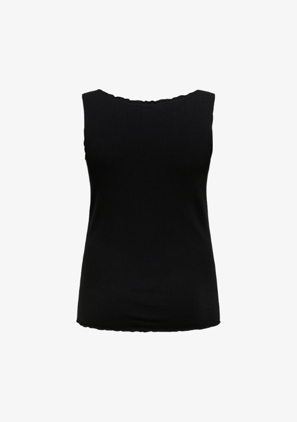 ONLY CARMAKOMA RUFFLE LIFE TOP BLACK