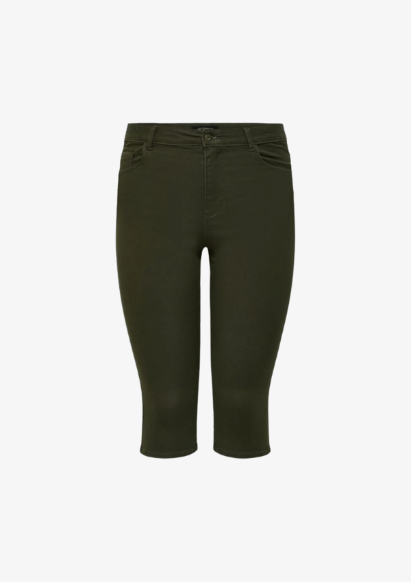 ONLY CARMAKOMA AUGUSTA HW SK DNM KNICKERS OLIVEN