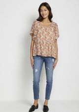 CULTURE TESS BLUSE PINK BLOMSTER