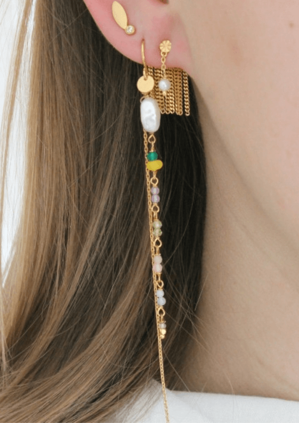 STINE A ØRERING TRES PETIT ETOILE EARRING WITH PEARL GOLD
