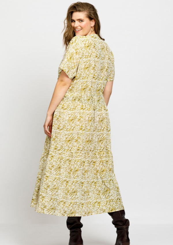 NO. 1 BY OX FLARE KJOLE YELLOW ANIMAL PRINT