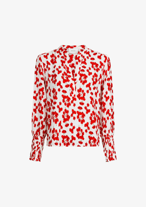 NEO NOIR LANDA FADING POPPY BLUSE RED