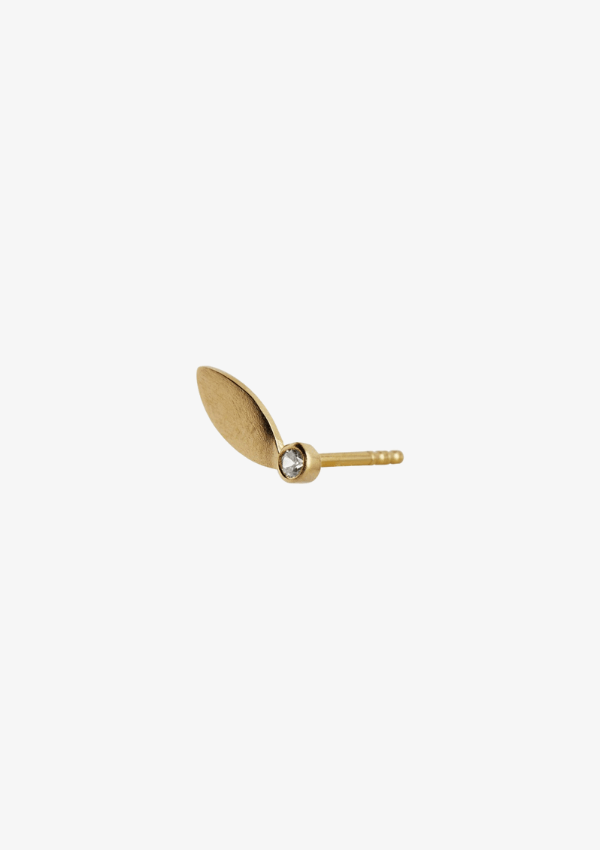 STINE A BIG DOT LEAF ØRERING LIGHT PERIDOT GOLD