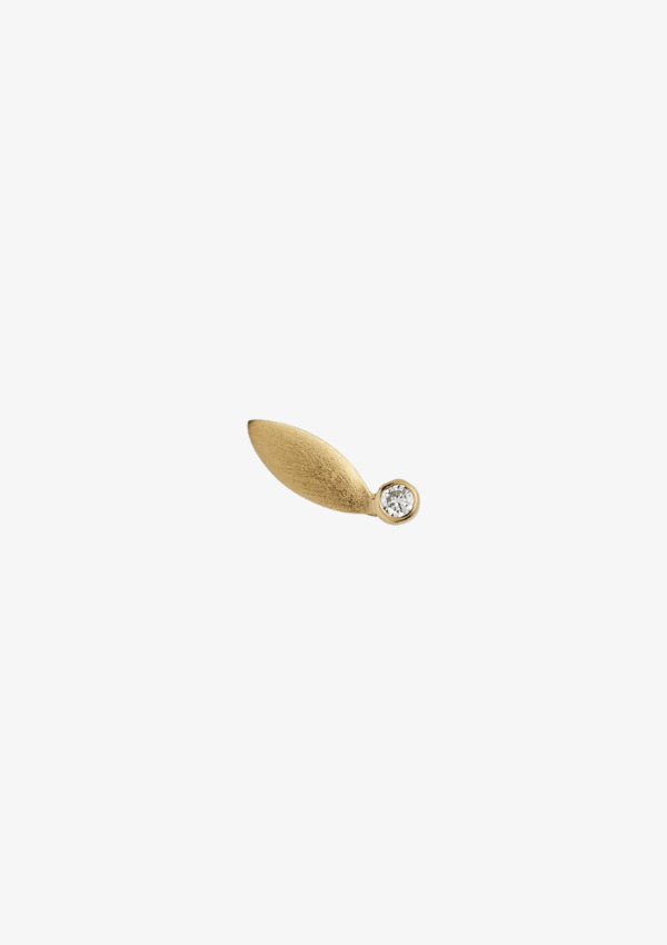 STINE A BIG DOT LEAF ØRERING LIGHT PERIDOT GOLD