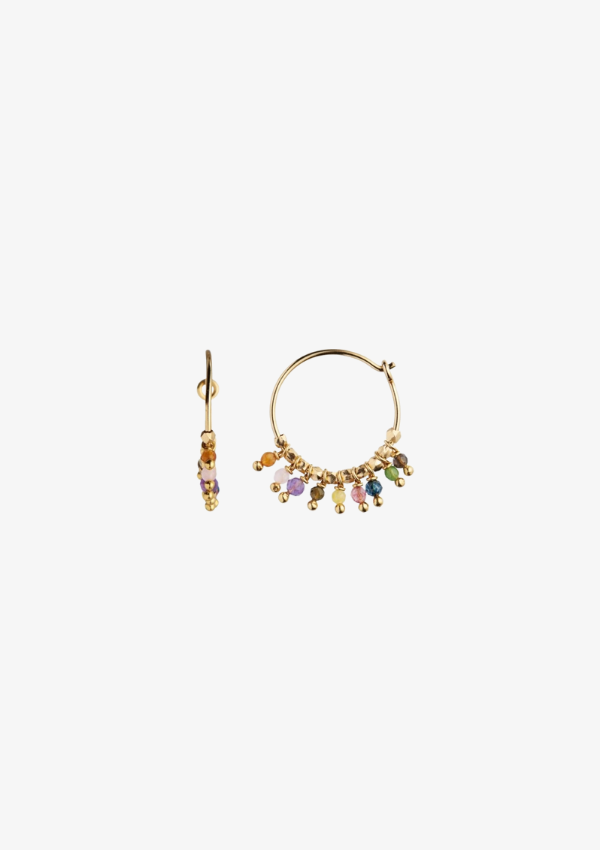 STINE A ØRERING - PETIT RAINBOW HOOP WITH STONES GOLD