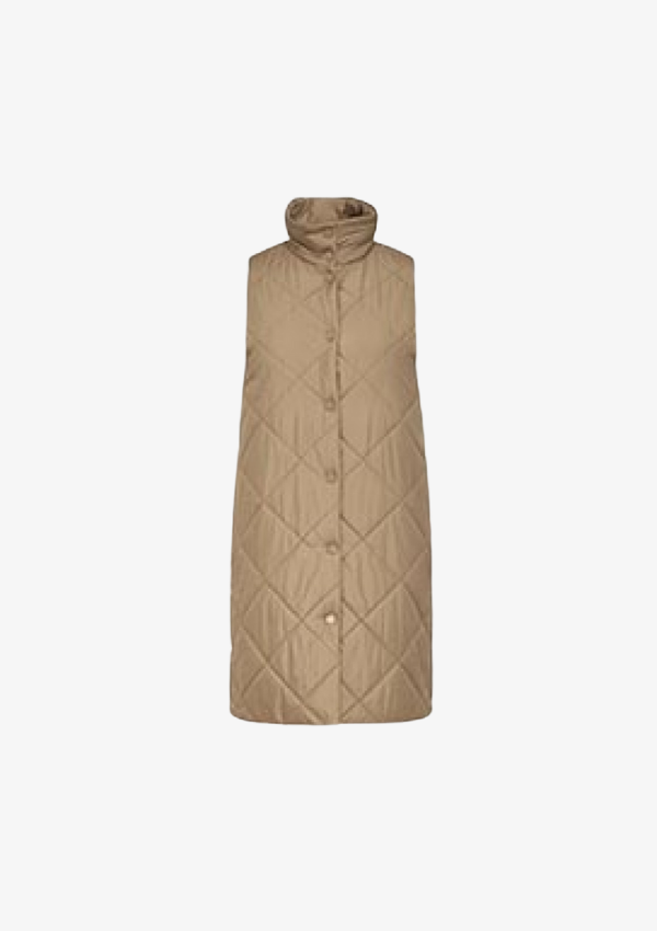 ONLY CARMAKOMA TANZIA QUILTET VEST I CAMEL