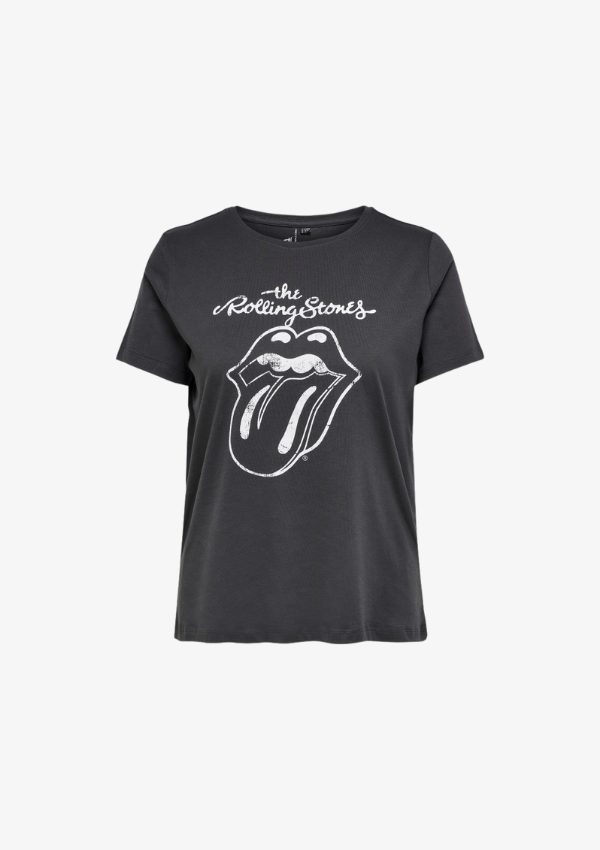 ONLY CARMAKOMA - ROLLING STONE LIFE T-SHIRT - GRÅ
