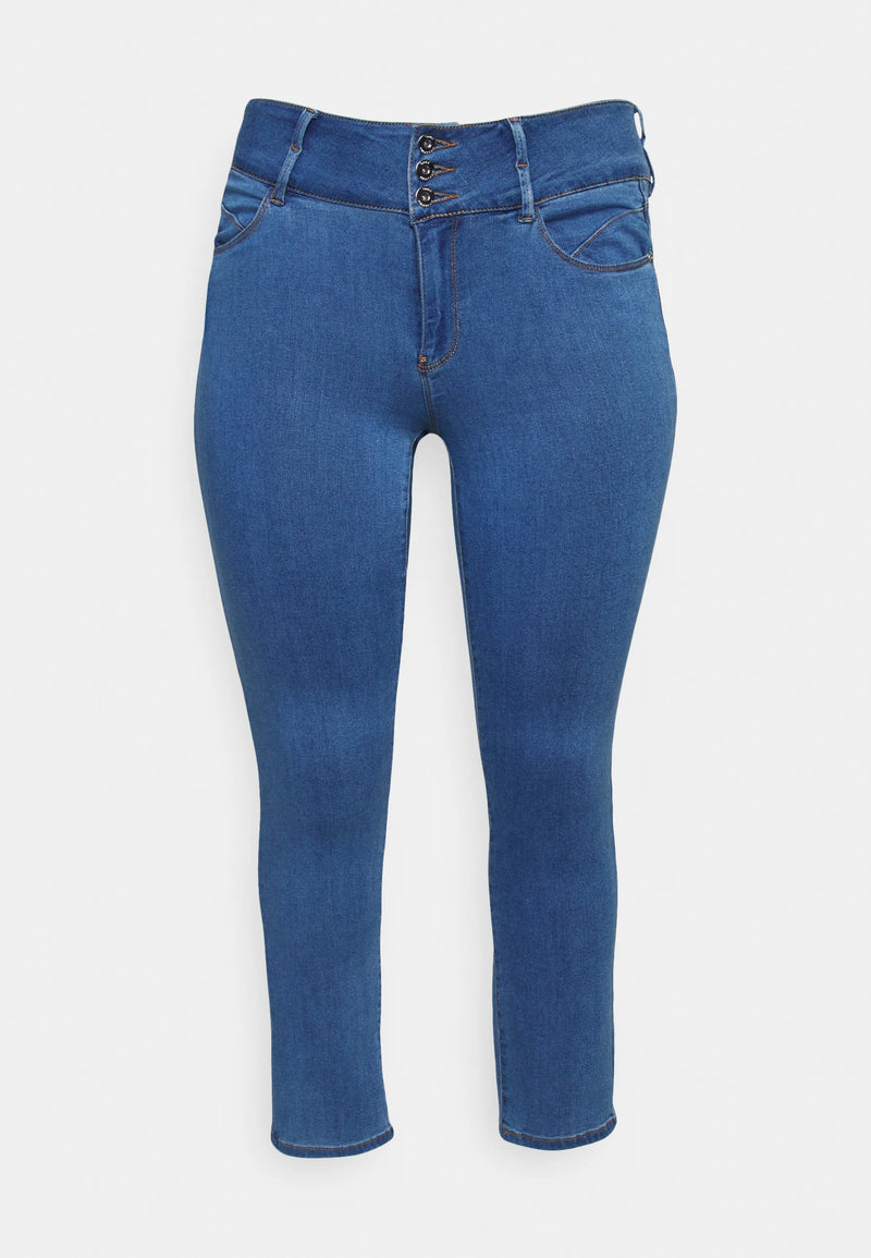 Only Carmakoma Anna high waist ankel jeans medium blue jeans