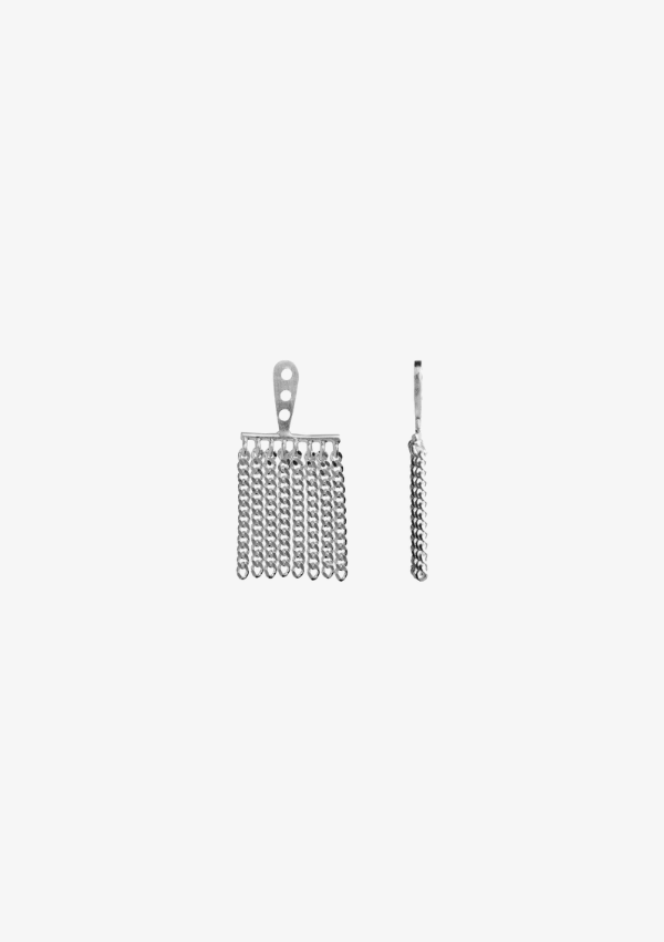STINE A ØRERING - DANCING CHAINS BEHIND EAR-EARRING SILVER