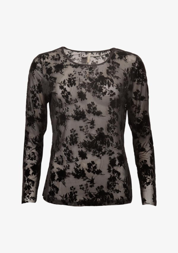 Cassiopeia Britta Mesh bluse - Sort