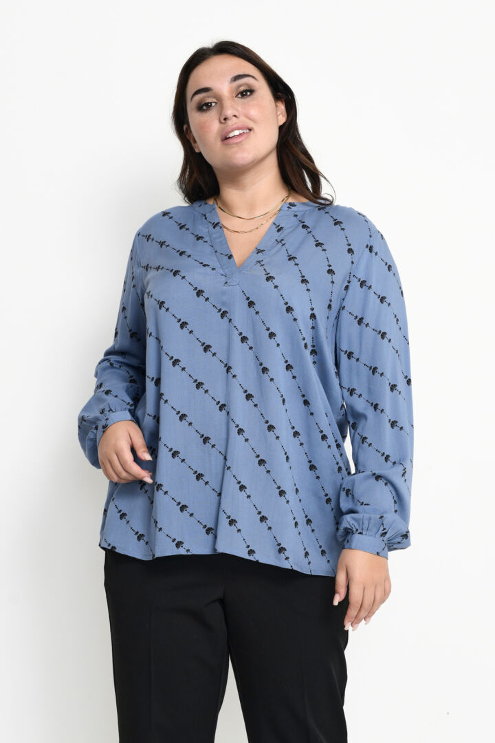 Kaffe Curve bluse Lenna støv blå