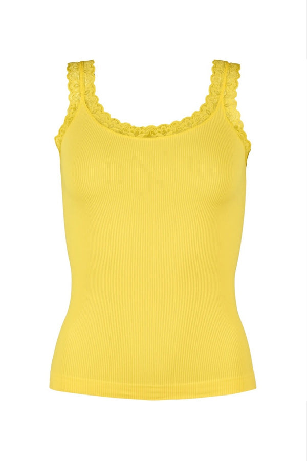 Tim & Simonsen Frida  rib top med blonde gul