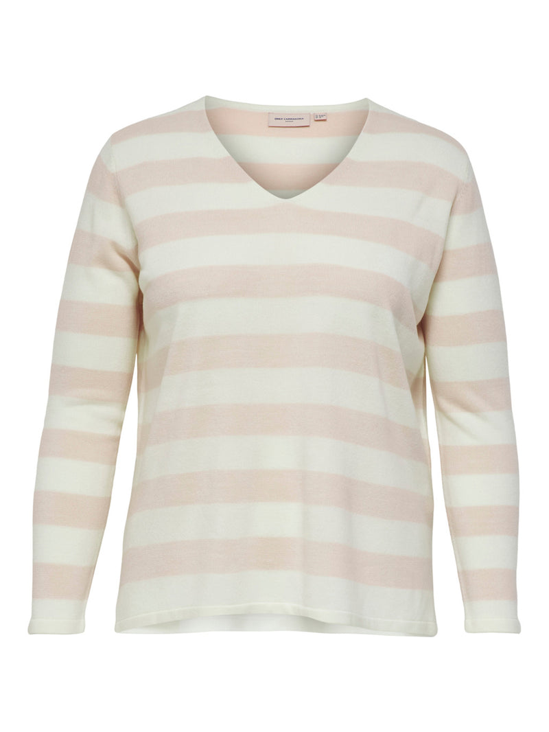 Only Carmakoma  Melinna strik med V-hals rosa