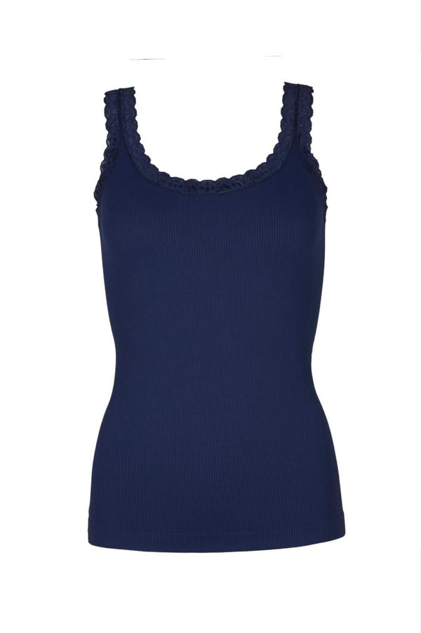 Tim & Simonsen Frida rib top med blonde blu ( marineblå )