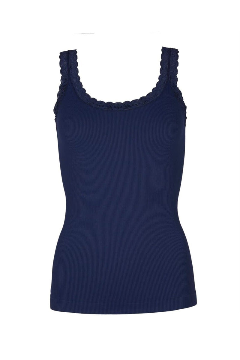 Tim & Simonsen Frida rib top med blonde blu ( marineblå )