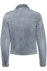 Ichi Stampe Stampe denim jakke light blue