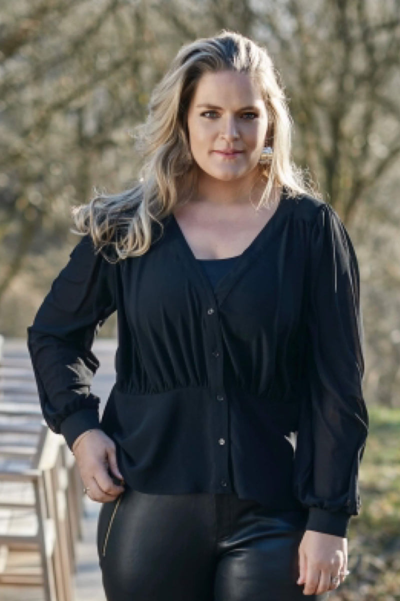 Zoey Amara bluse sort