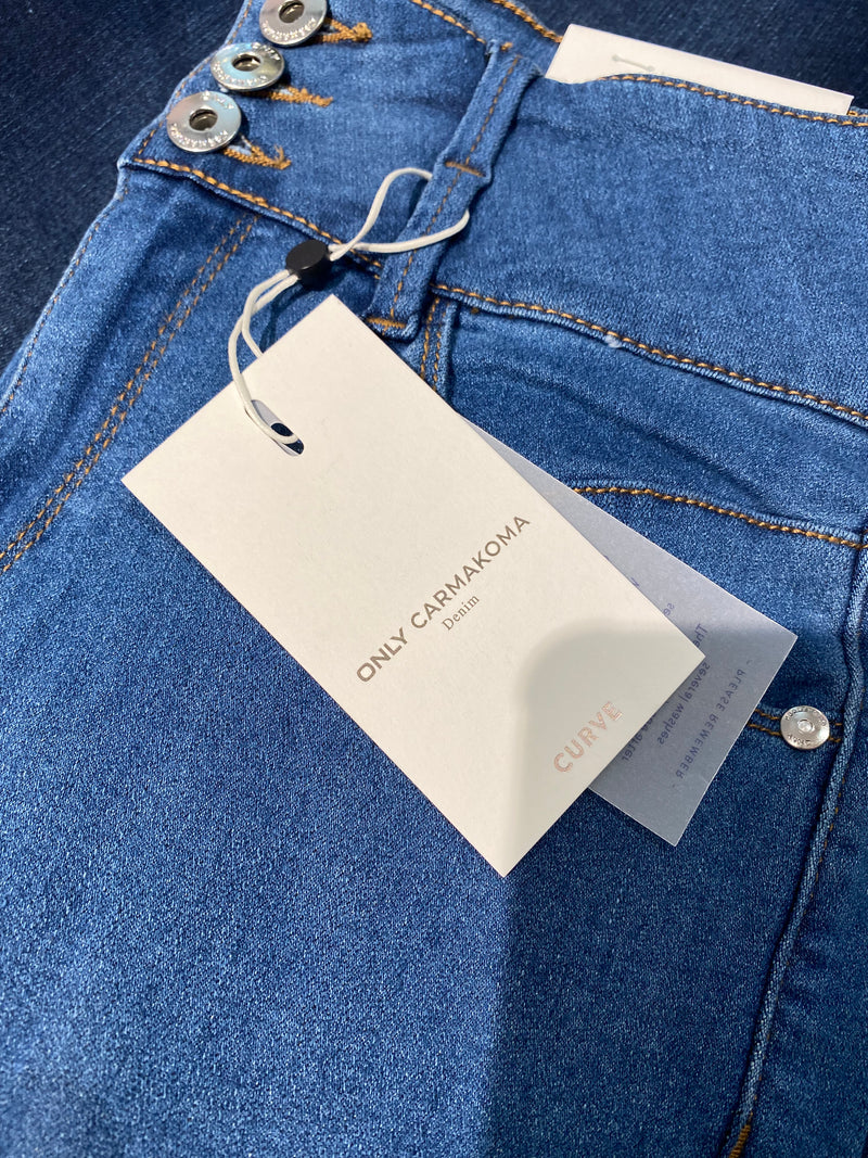 Only Carmakoma Anna high waist ankel jeans medium blue jeans