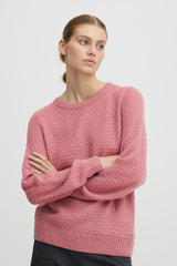 Ichi strik rund hals rosa Odansa