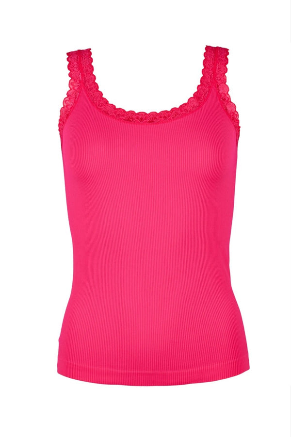 Tim & Simonsen Frida ribtop med blonde pink Bobble Fluo