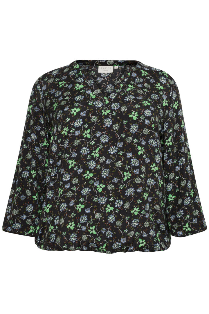 Kaffe Curve bluse Florisa sort