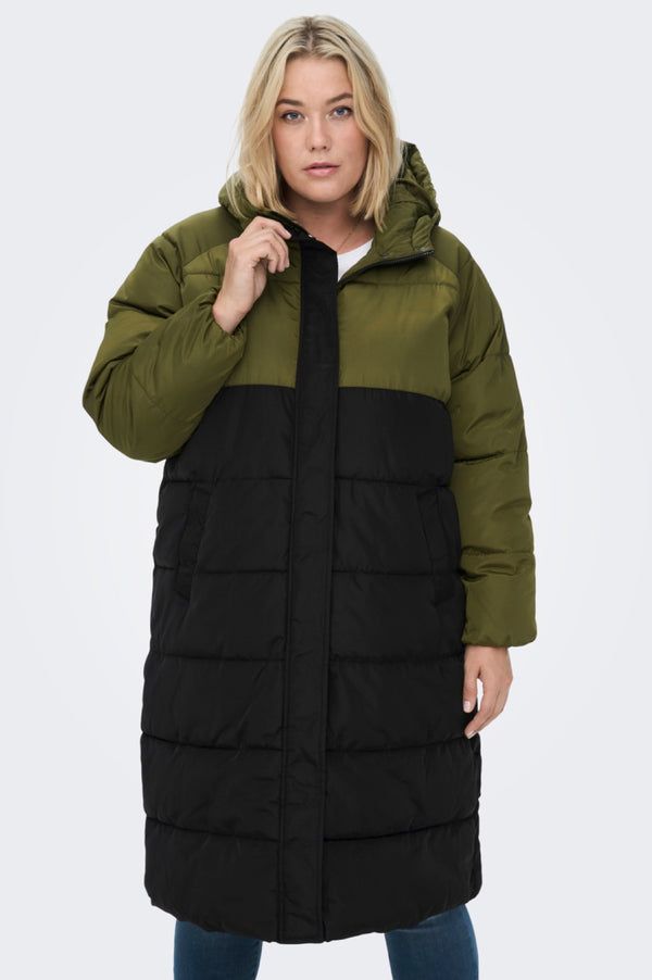 Only Carmakoma Becca Puffer coat sort-army