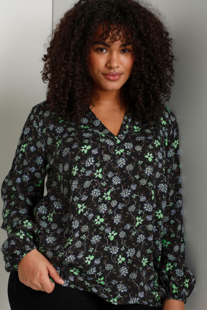 Kaffe Curve bluse Florisa sort