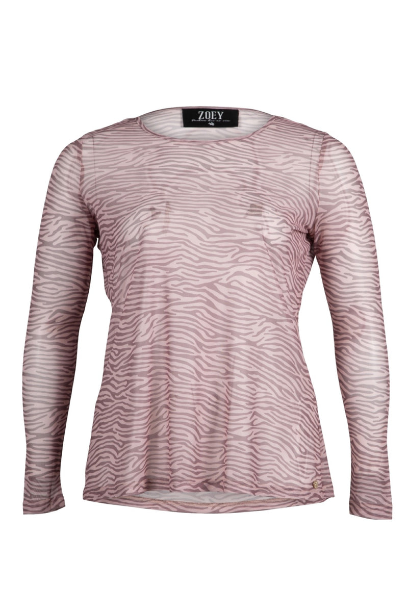 Zoey Rose zebra mesh bluse
