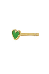 Stine A Petit love heart gras green enamel