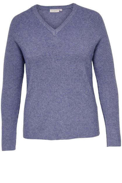 Only Carmakoma Lucca Esly v-hals strik bluse